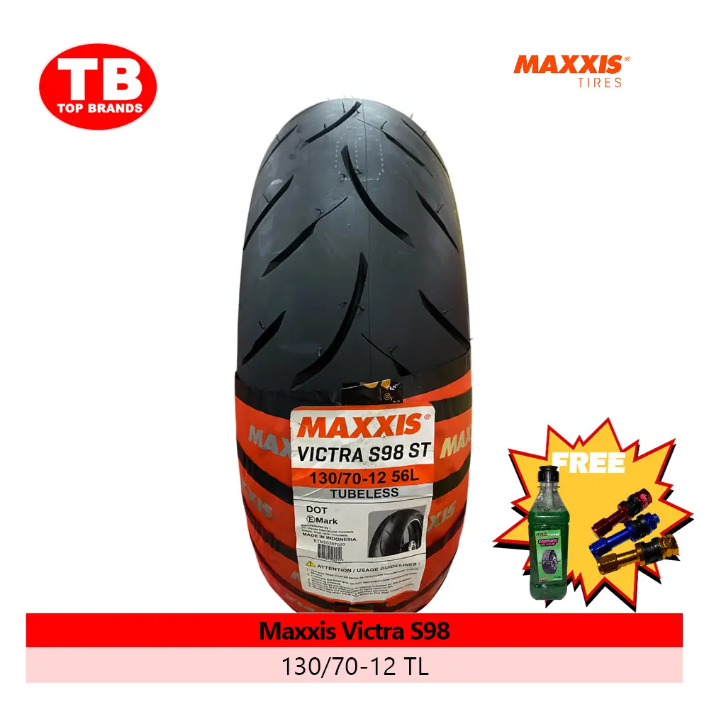 TIRE MAXXIS / TL 130/70-12 VICTRA S98 SRP1587 - LZD FAZZIO / VESPA / KYMCO LIKE/  OTHERS: GIORNO/ BURGMAN STREET/ GRAVIS