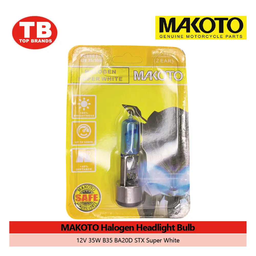 BULB HEAD HALOGEN / 12V 35W B35 STX SUPER WHITE / MAKOTO - FMV - LZD