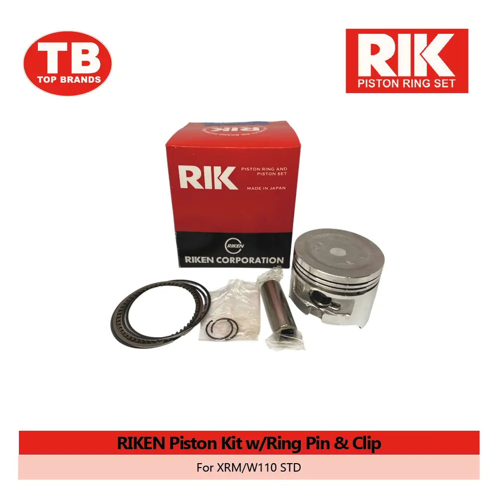 PISTON KIT W/RING PIN & CLIP / XRM/W110 STD / RIKEN - LZD