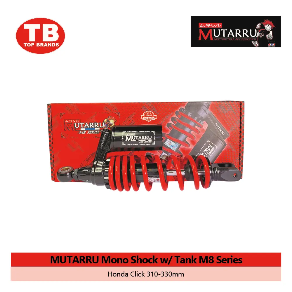 MONO SHOCK W/TANK M8 SERIES / CLICK 310-330MM RED / MUTARRU - LZD
