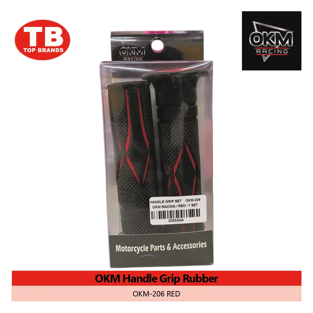 HANDLE GRIP ALLOY W/RUBBER OKM / OKM-206 RED - LZD