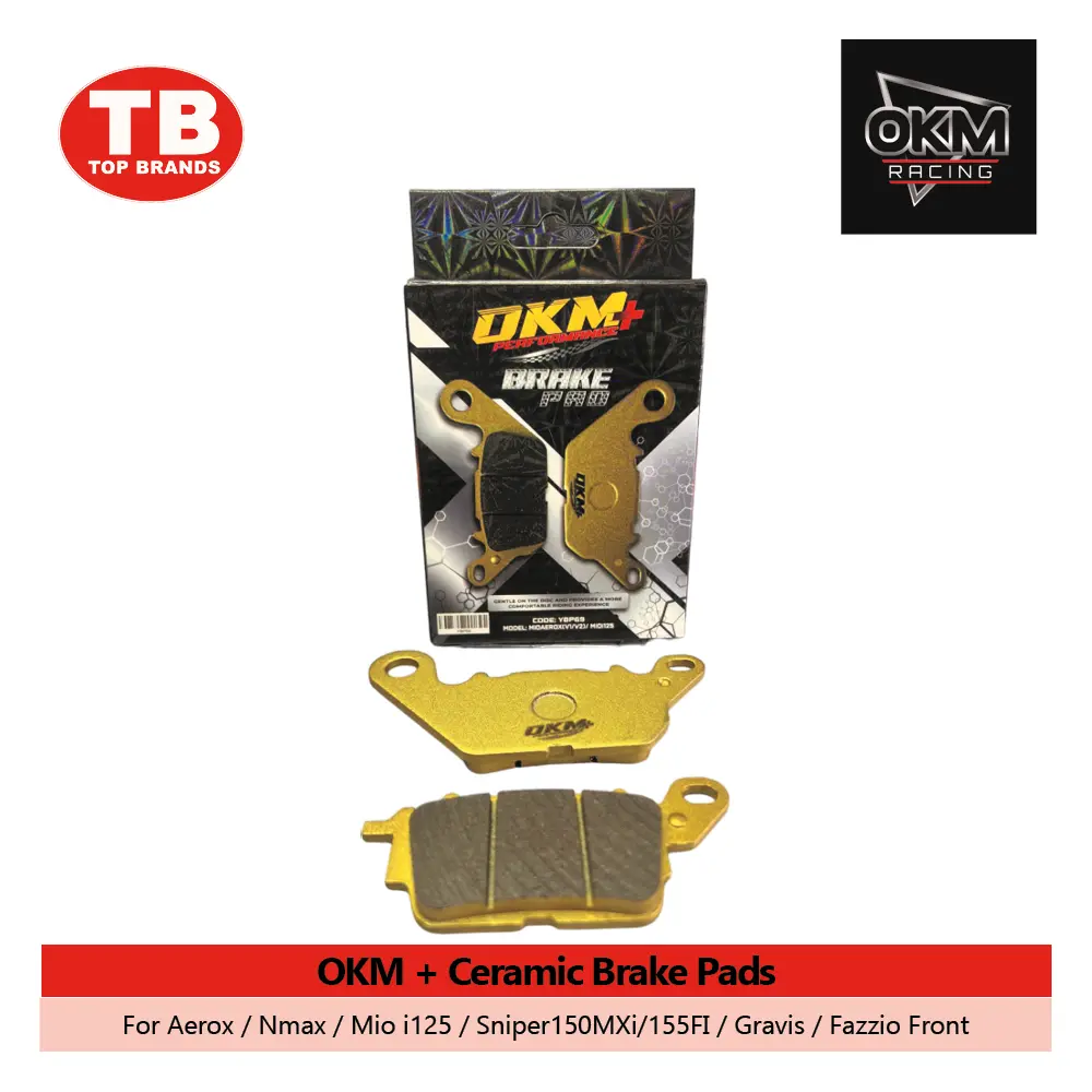 BRAKE PAD CERAMIC / NMAX FRONT/MIO I125/AEROX155/SNIPER150/FAZZIO / OKM+ - FMV - LZD