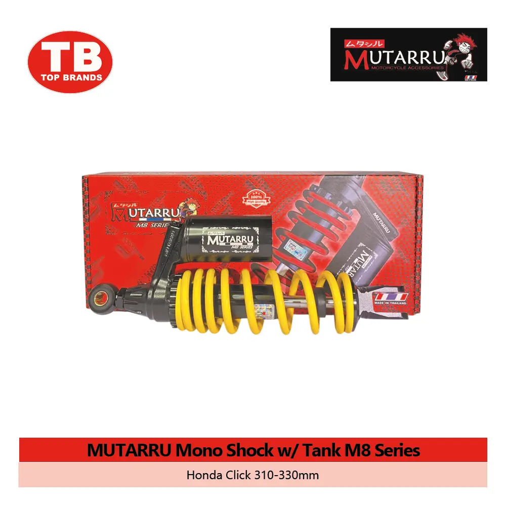 MONO SHOCK W/TANK M8 SERIES / CLICK 310-330MM YELLOW / MUTARRU - LZD