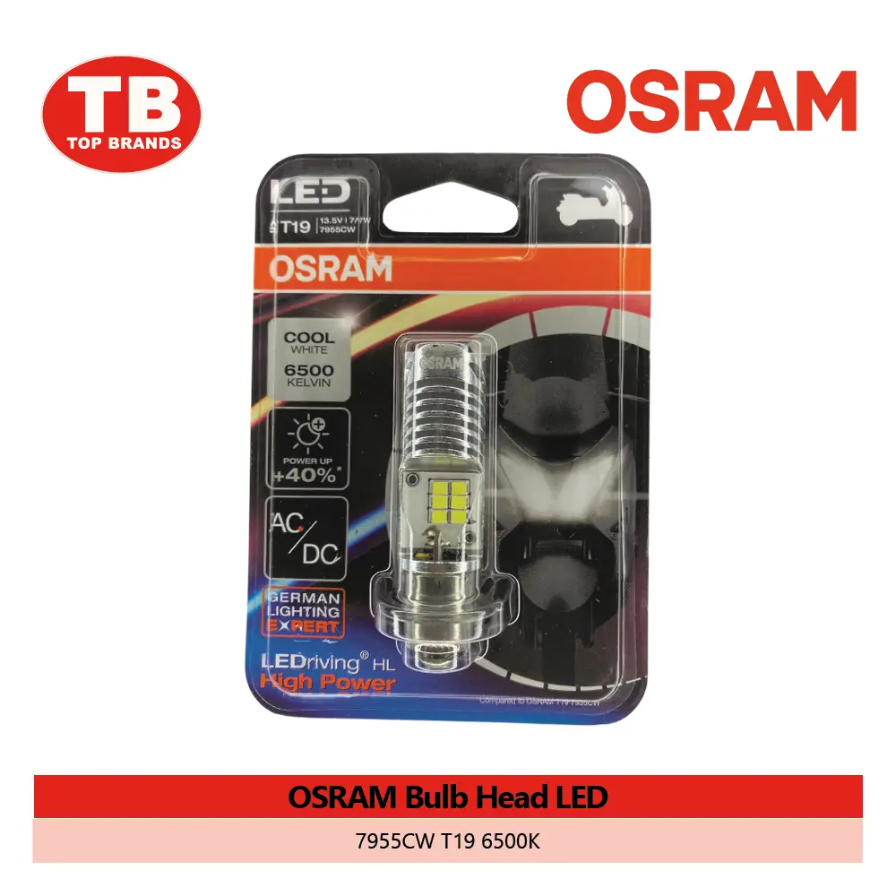 BULB HEAD LED / 7955CW T19 6500K 13.5V 7/7W / OSRAM - FMV - LZD