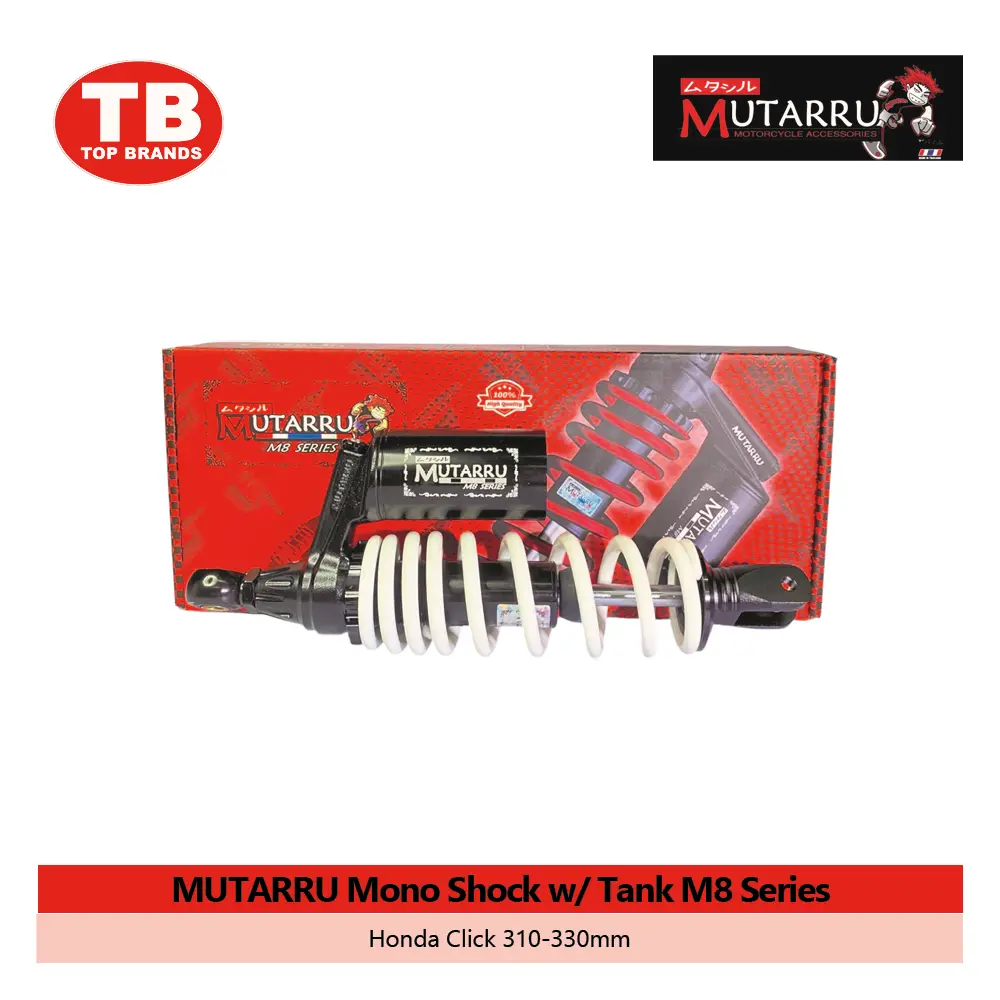 MONO SHOCK W/TANK M8 SERIES / CLICK 310-330MM WHITE / MUTARRU - LZD