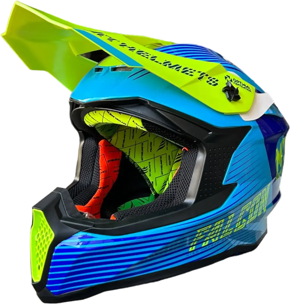 HELMET MT FALCON G-D 275 / XL N.YELLOW/BLUE SYSTEM SRP4295# - LZD