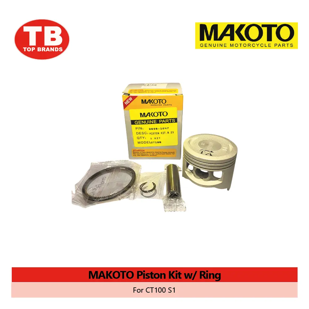PISTON KIT W/RING PIN & CLIP / CT100 S1 / MAKOTO - LZD