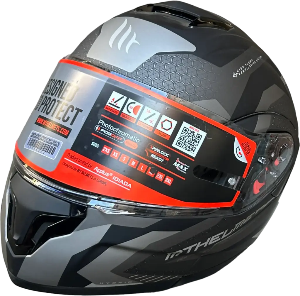 HELMET MT ATOM SV 342M / XL M.BLACK/GRAY HYBRID SRP5995# - LZD