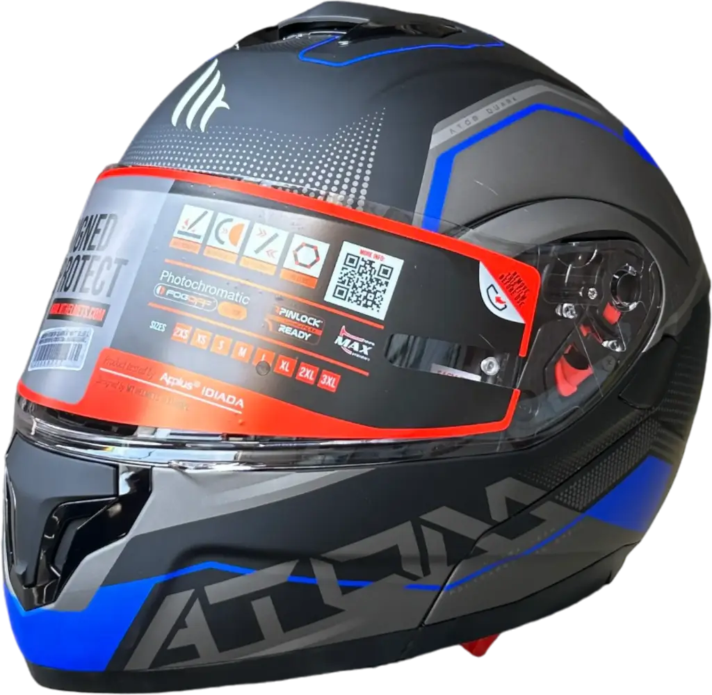 HELMET MT ATOM SV 3730M / L M.BLACK/BLUE QUARK - LZD