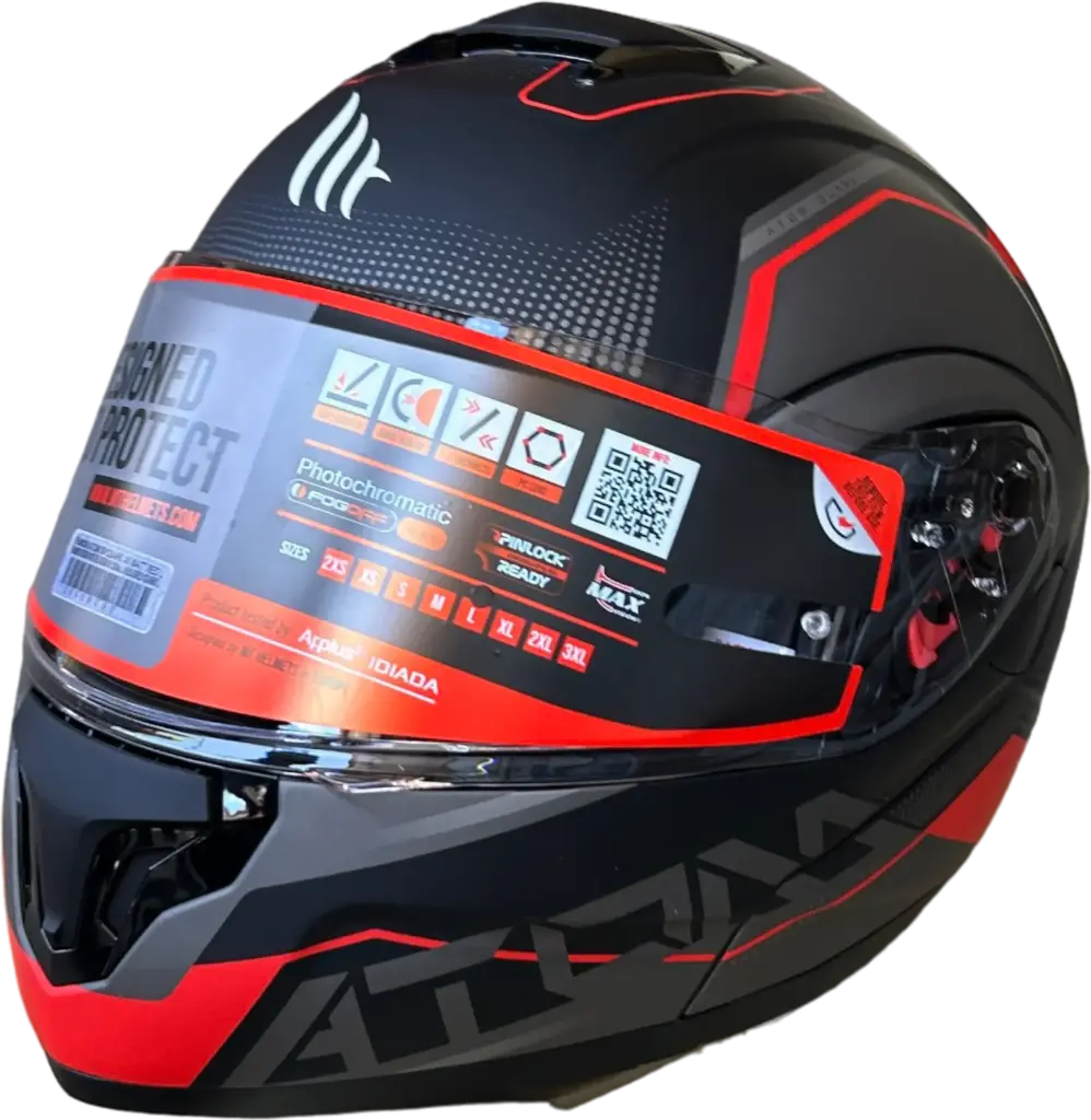 HELMET MT ATOM SV / 3630 L M.BLACK/RED QUARK - LZD