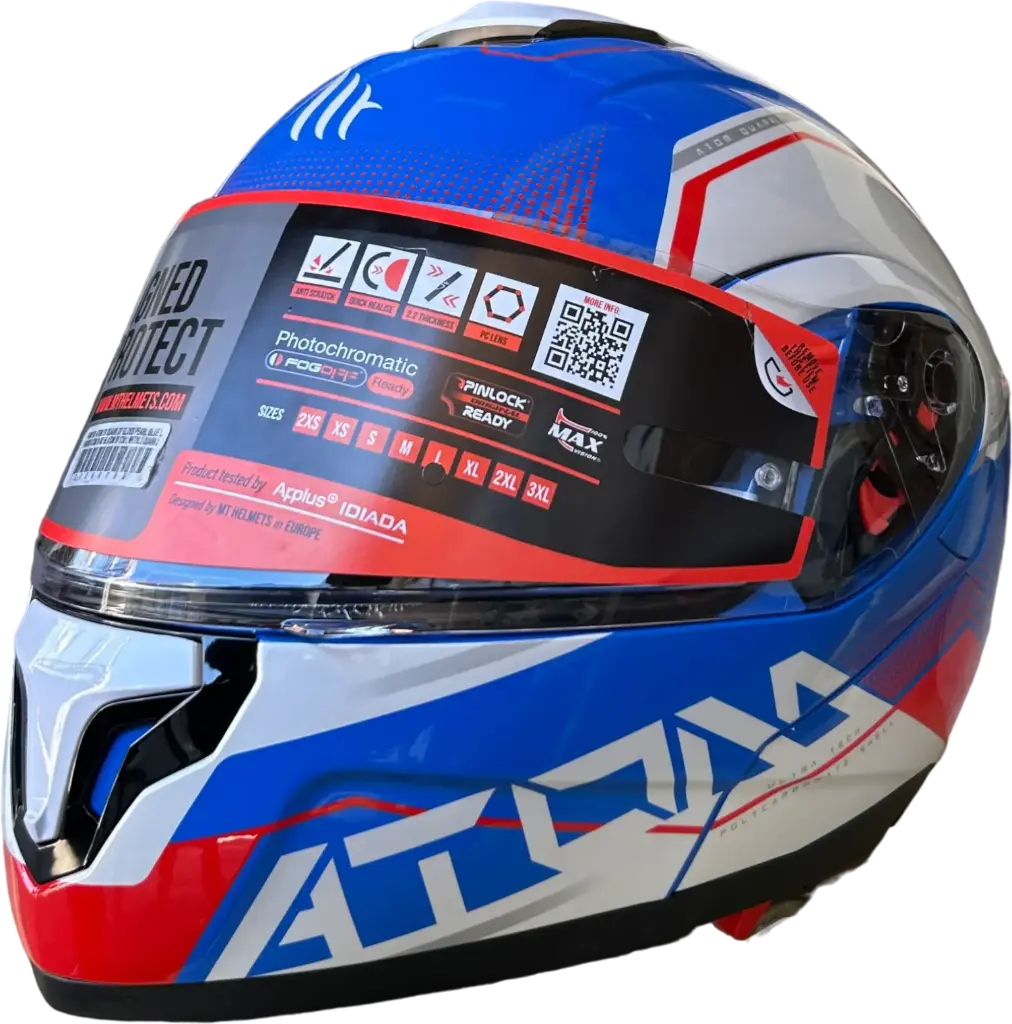 HELMET MT ATOM SV / 1730 L WHITE/BLUE QUARK - LZD