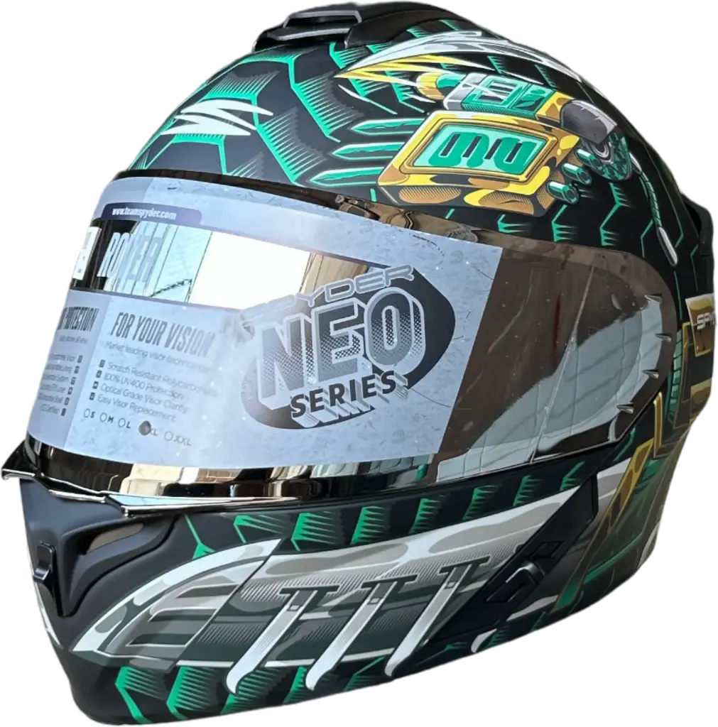HELMET SPYDER NEO ROVER GD 381M_FG / M MATT BLACK/GREEN SLAYER - LZD - DISPLAY SET