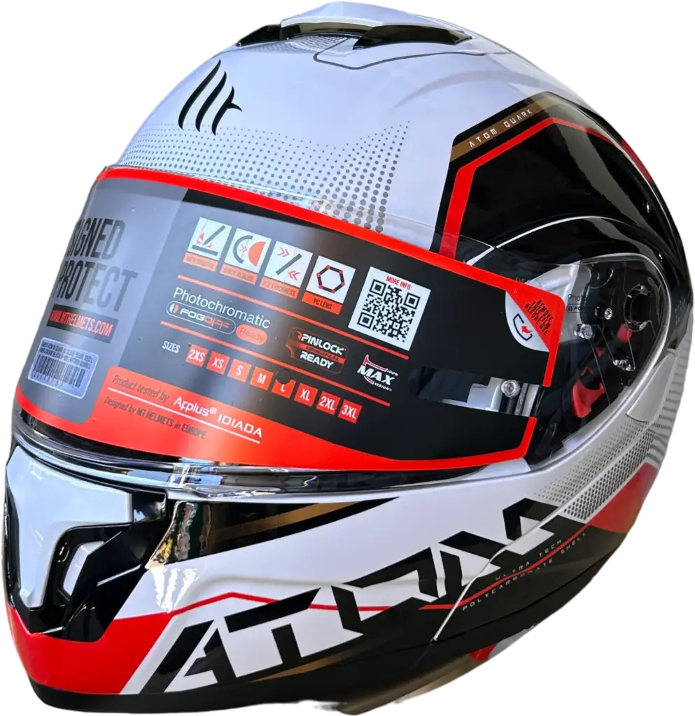 HELMET MT ATOM SV 1630 / M WHITE/RED QUARK - LZD