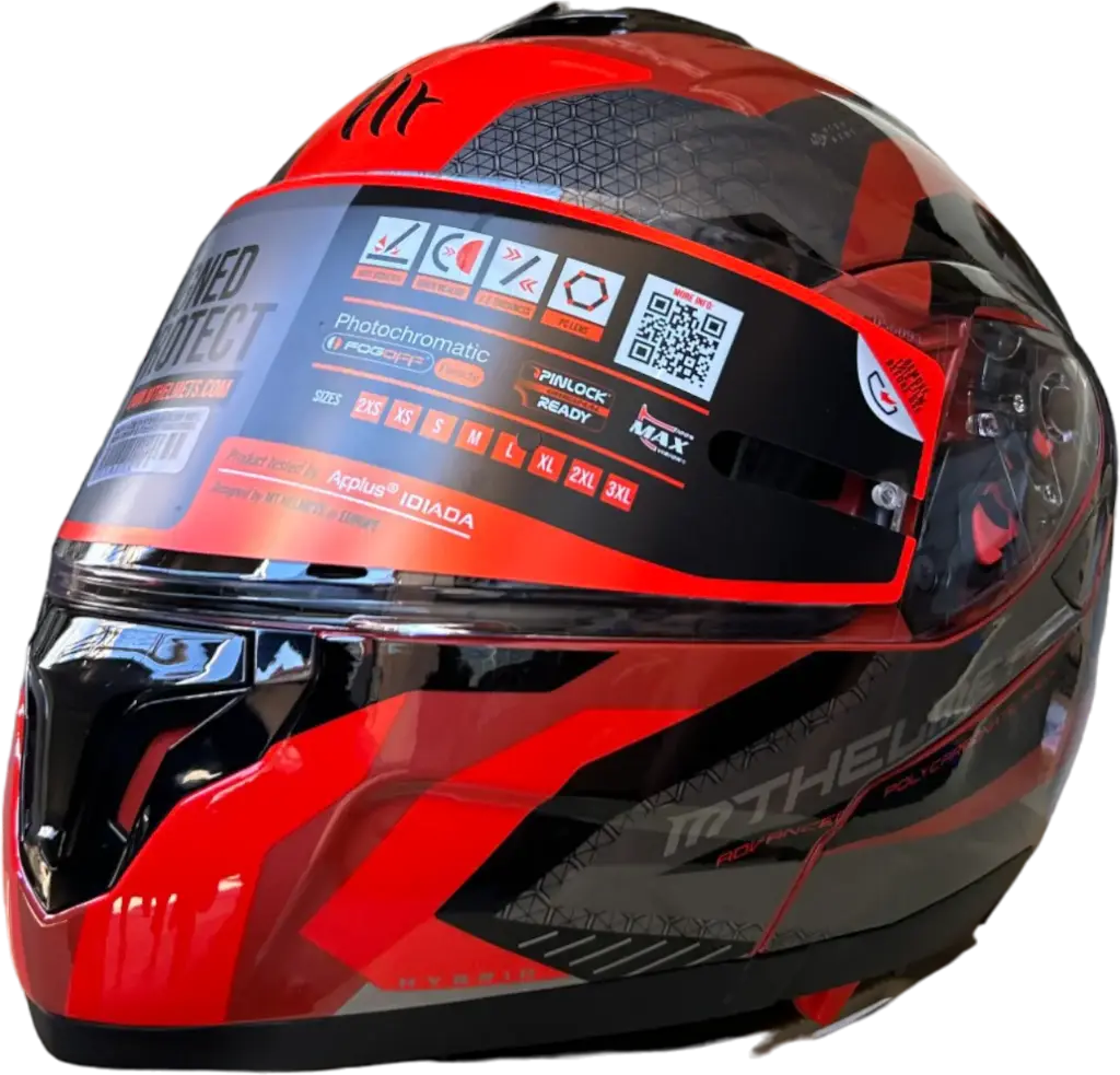 HELMET MT ATOM SV 632 / XL RED/BLACK HYBRID - LZD