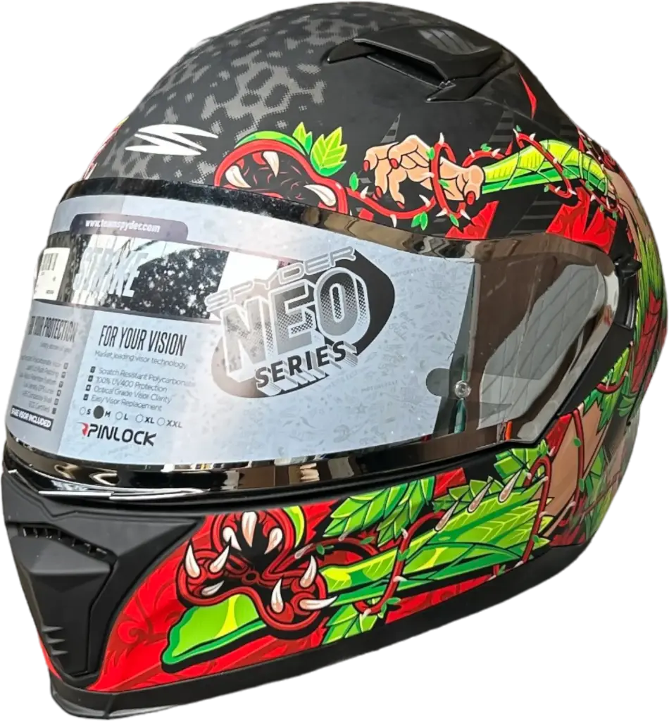 HELMET SPYDER NEO STRIKE GD 381M_SS / L MATT BLACK/GREEN/RED VIXEN - LZD