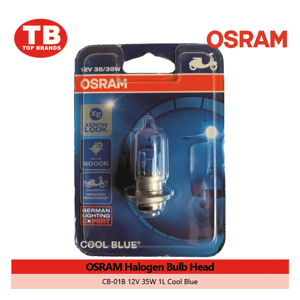 BULB HEAD HALOGEN / CB-01B 12V 35W 1L COOL BLUE / OSRAM - LZD 