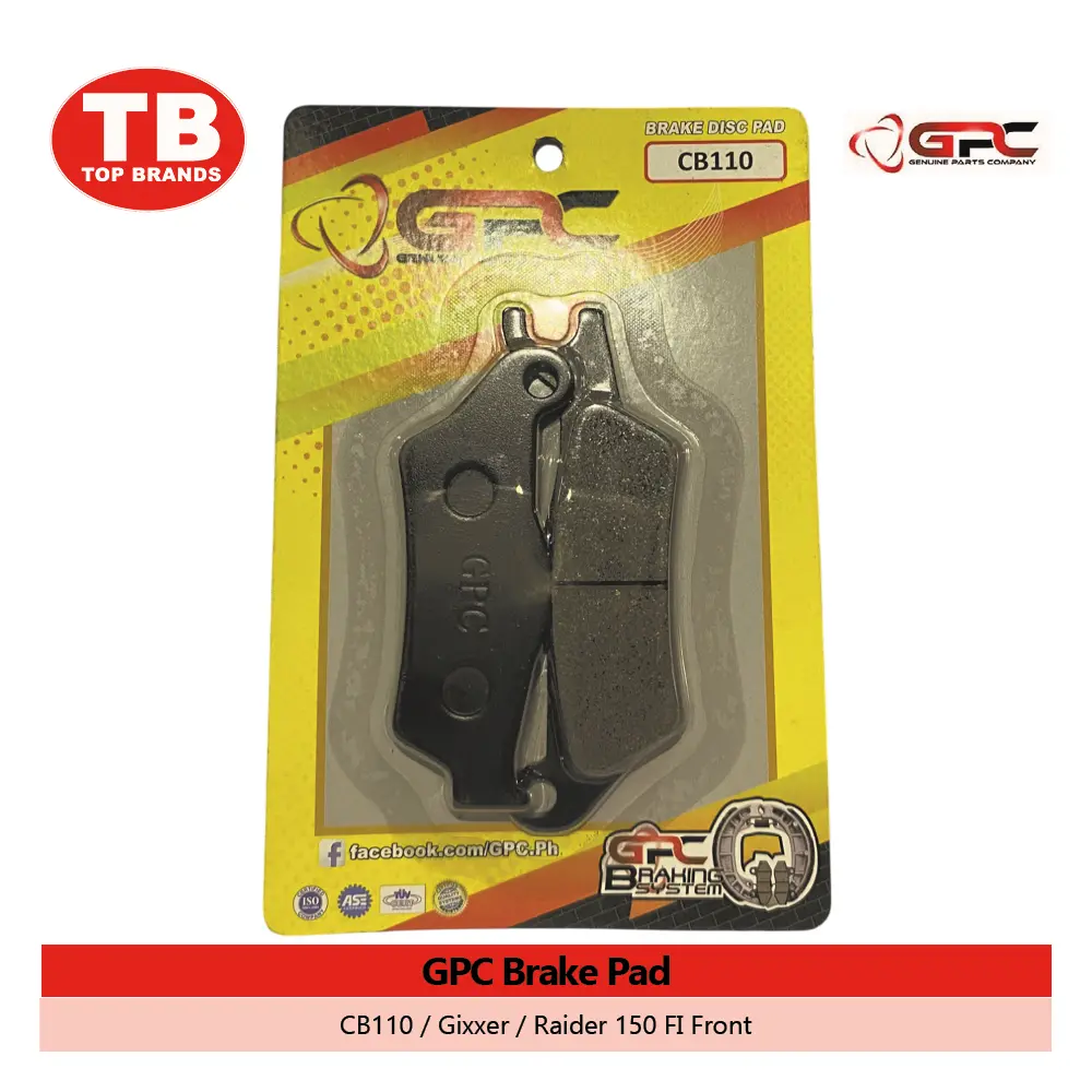 BRAKE PAD / CB110/GIXXER/RAIDER150 FI FRONT / GPC - LZD