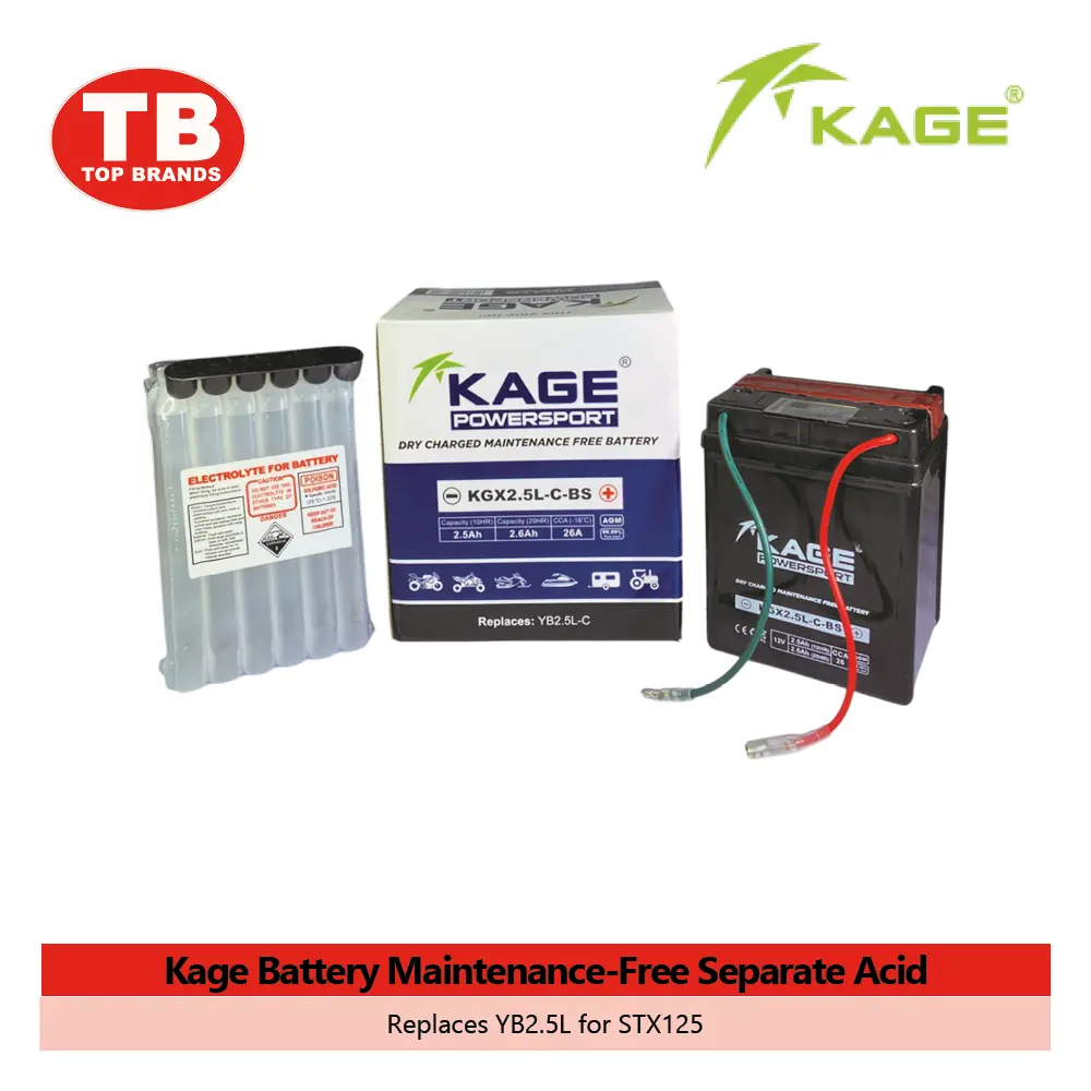 BATTERY MF SEP. ACID / YB2.5L STX125 / KAGE (10PCS/BOX) - LZD 