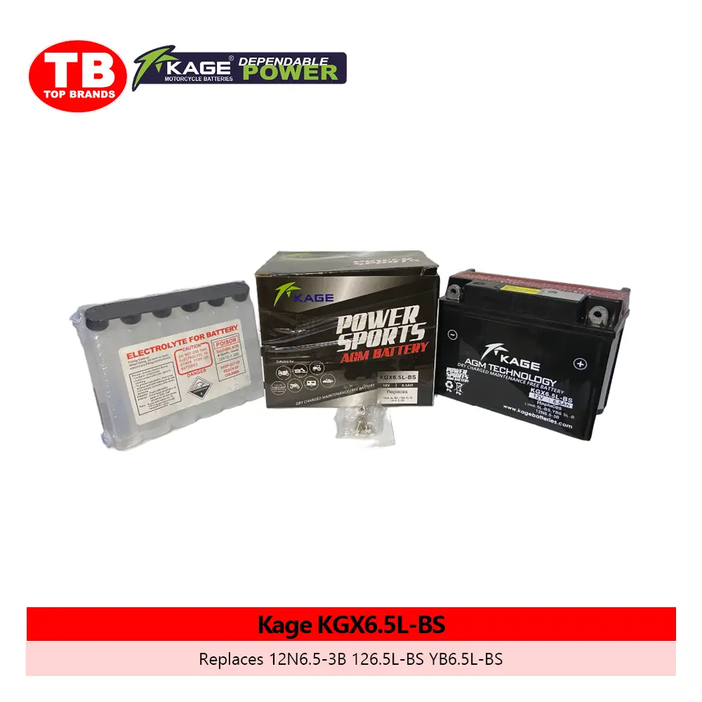 BATTERY MF SEP. ACID / 12N6.5-BS RUSI (2024) / KAGE (8PCS/BOX) - LZD - FMV 