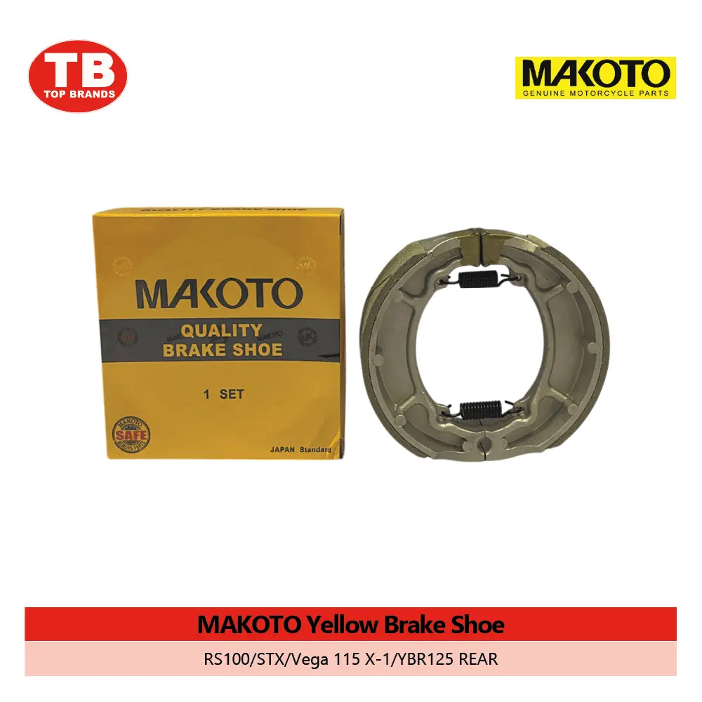 BRAKE SHOE / RS100/STX/VEGA115 X-1/YBR125 REAR / MAKOTO YELL - LZD - FMV 
