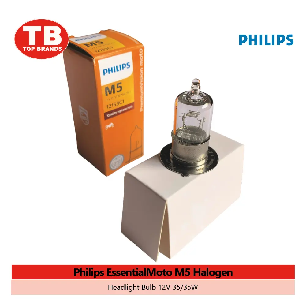 BULB HEAD HALOGEN / 12V 35/35W 1L CLEAR ESSENTIALMOTO / PHILIPS - LZD 