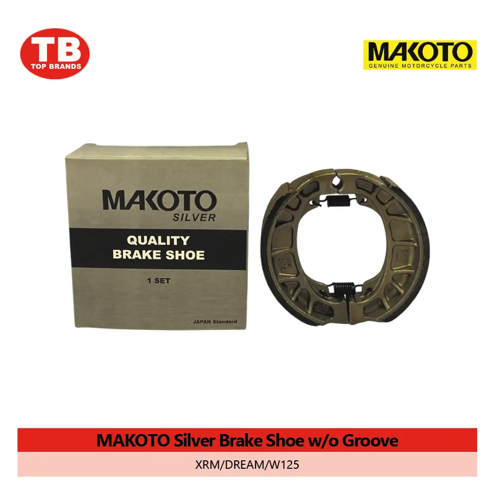 BRAKE SHOE W/O GROOVE / XRM/DREAM/W125 / MAKOTO SILVER- FMV - LZD 