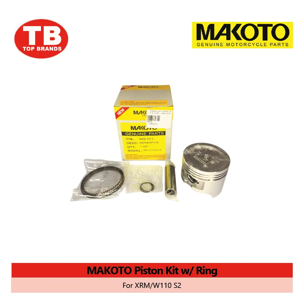 PISTON KIT W/RING PIN & CLIP / XRM/W110 S2 / MAKOTO - LZD