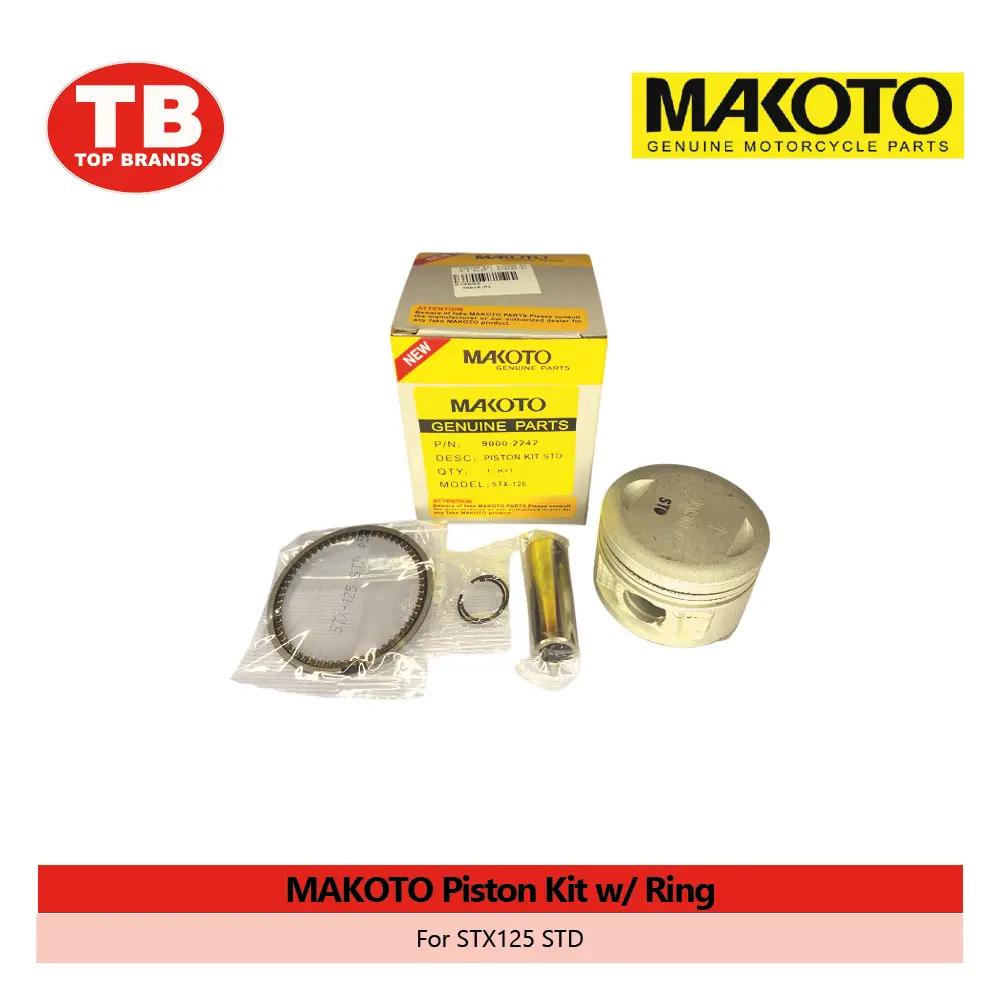PISTON KIT W/RING PIN & CLIP / STX125 STD / MAKOTO - LZD