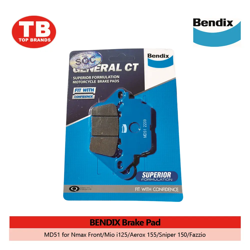 BRAKE PAD / NMAX FRONT/MIO I125/AEROX155/SNIPER150/FAZ ZIO MD51 / BENDIX - FMV - LZD 