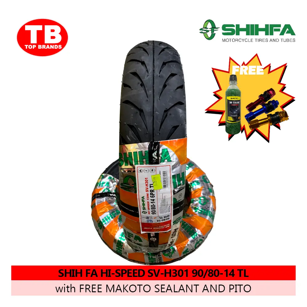 TIRE SHIH FA HI-SPEED DSIGN / TL 90/80-14 SV-H301 6PLY (DOT 2024) CLICK 125/150 - LZD - FMV 