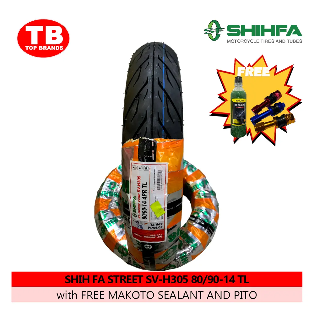 TIRE SHIH FA / TL 80/90-14 SV-H305 4PLY (DOT 2024) - LZD - FMV 
