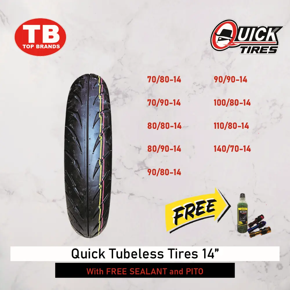 TIRE QUICK THAIL / TL 140/70-14 AEROX/XMAX QUICK001 -  LZD 