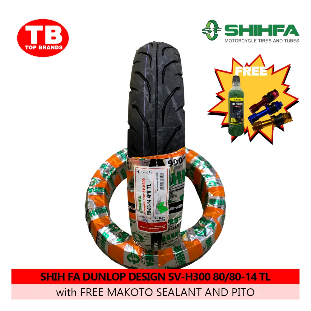 TIRE SHIH FA DUNLOP DSIGN / TL 80/80-14 SV-H300 4PLY (DOT 2024) - LZD - FMV 