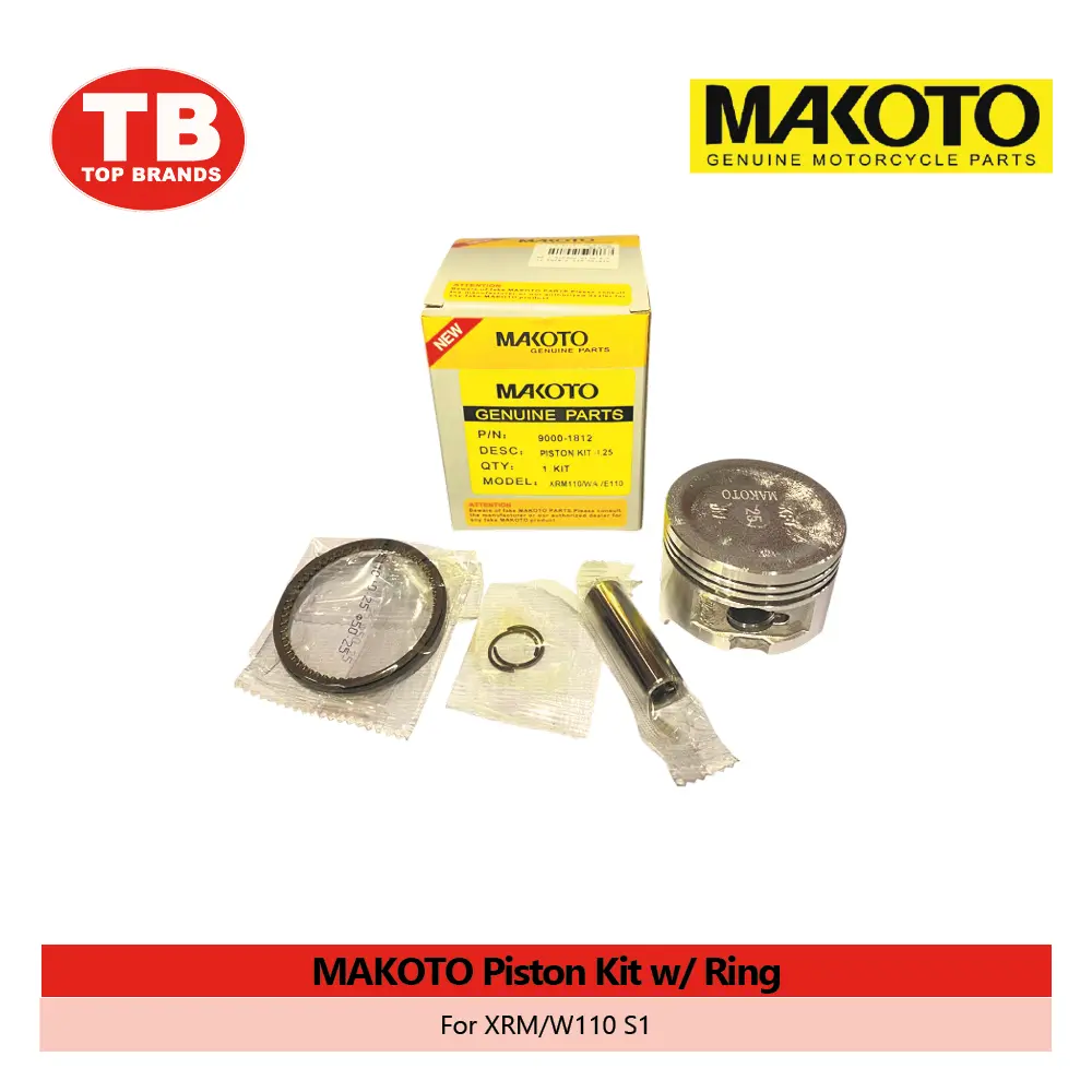 PISTON KIT W/RING PIN & CLIP / XRM/W110 S1 / MAKOTO - LZD 