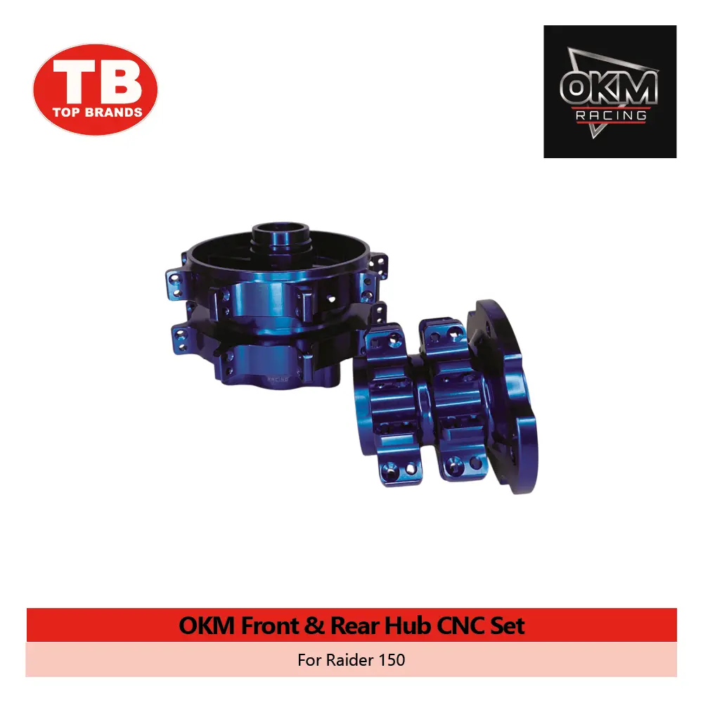 HUB FRONT & REAR CNC / RAIDER150 BLUE / OKM - LZD