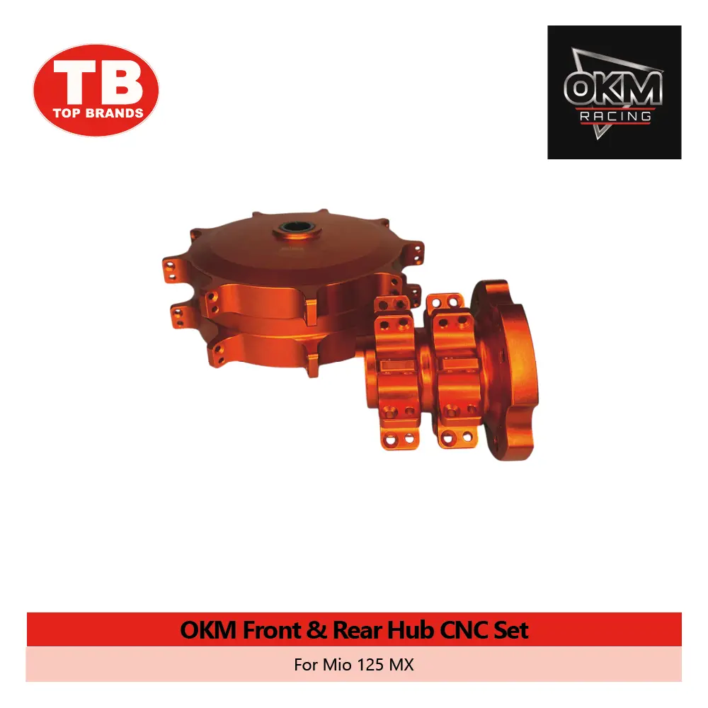 HUB FRONT & REAR CNC / MIO 125 MX ORANGE / OKM - LZD 