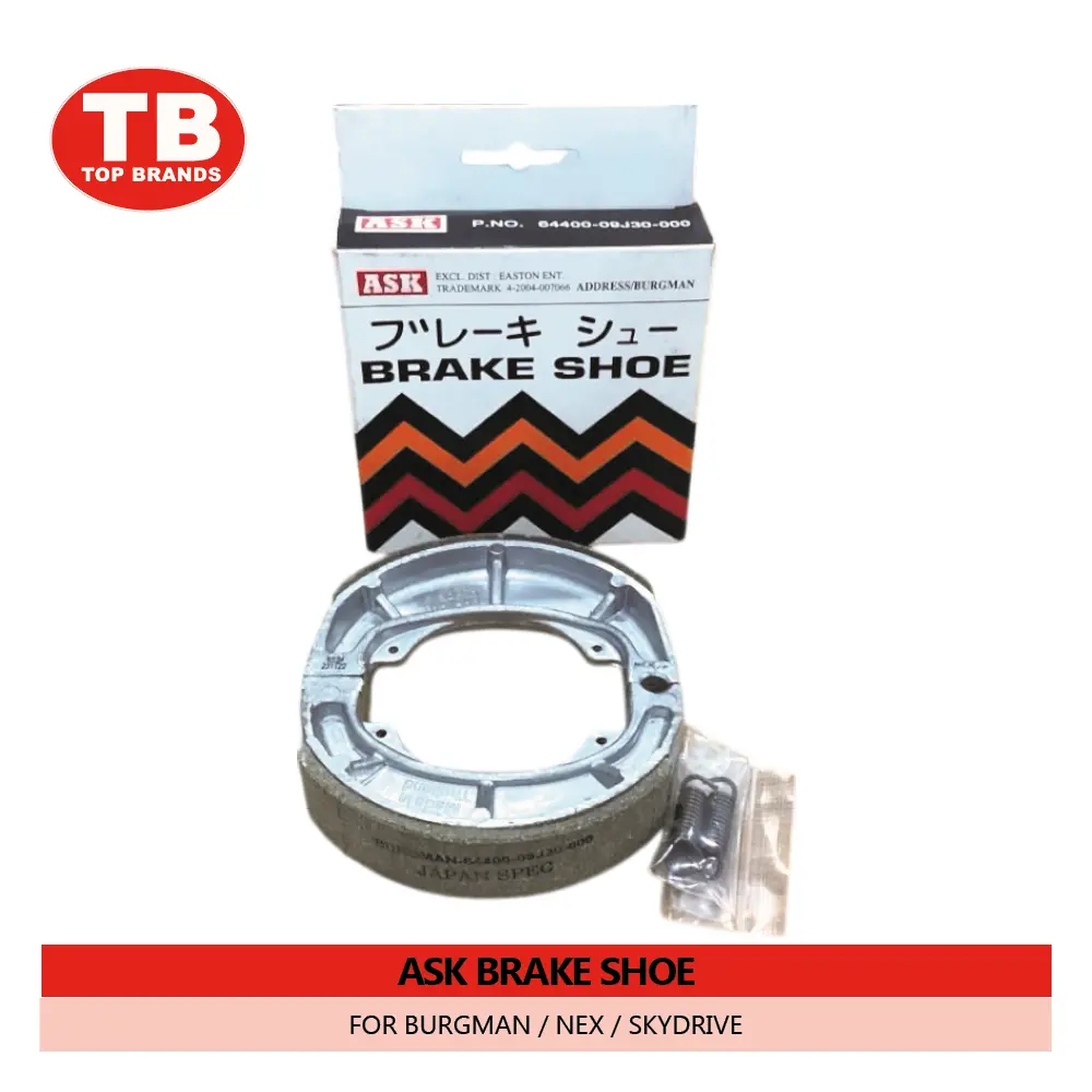 BRAKE SHOE / (100PRS/ BOX) BURGMAN/NEX/SKYDRIVE SPORT / ASK - LZD - FMV 