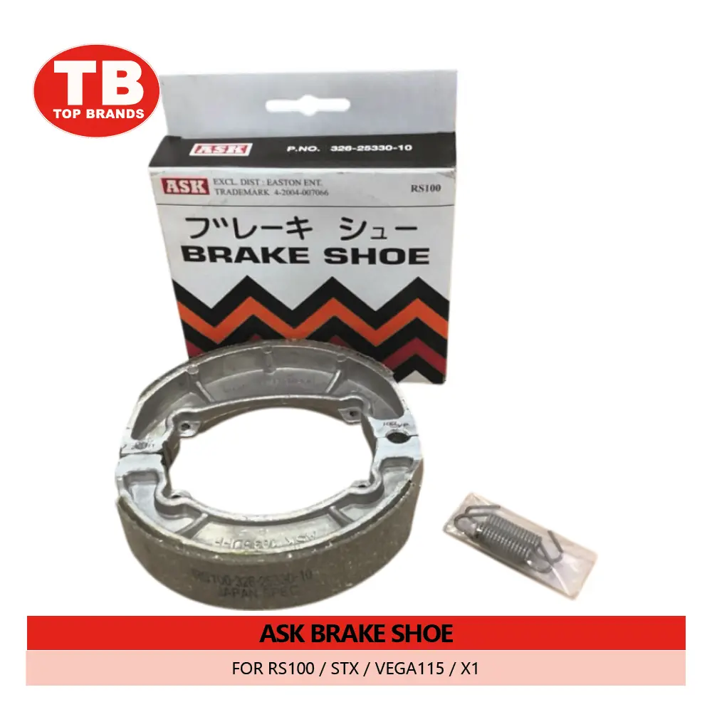 BRAKE SHOE / (100PRS/ BOX) RS100 STX BVEGA115 X-1 YBR125 REAR / ASK - FMV - LZD 