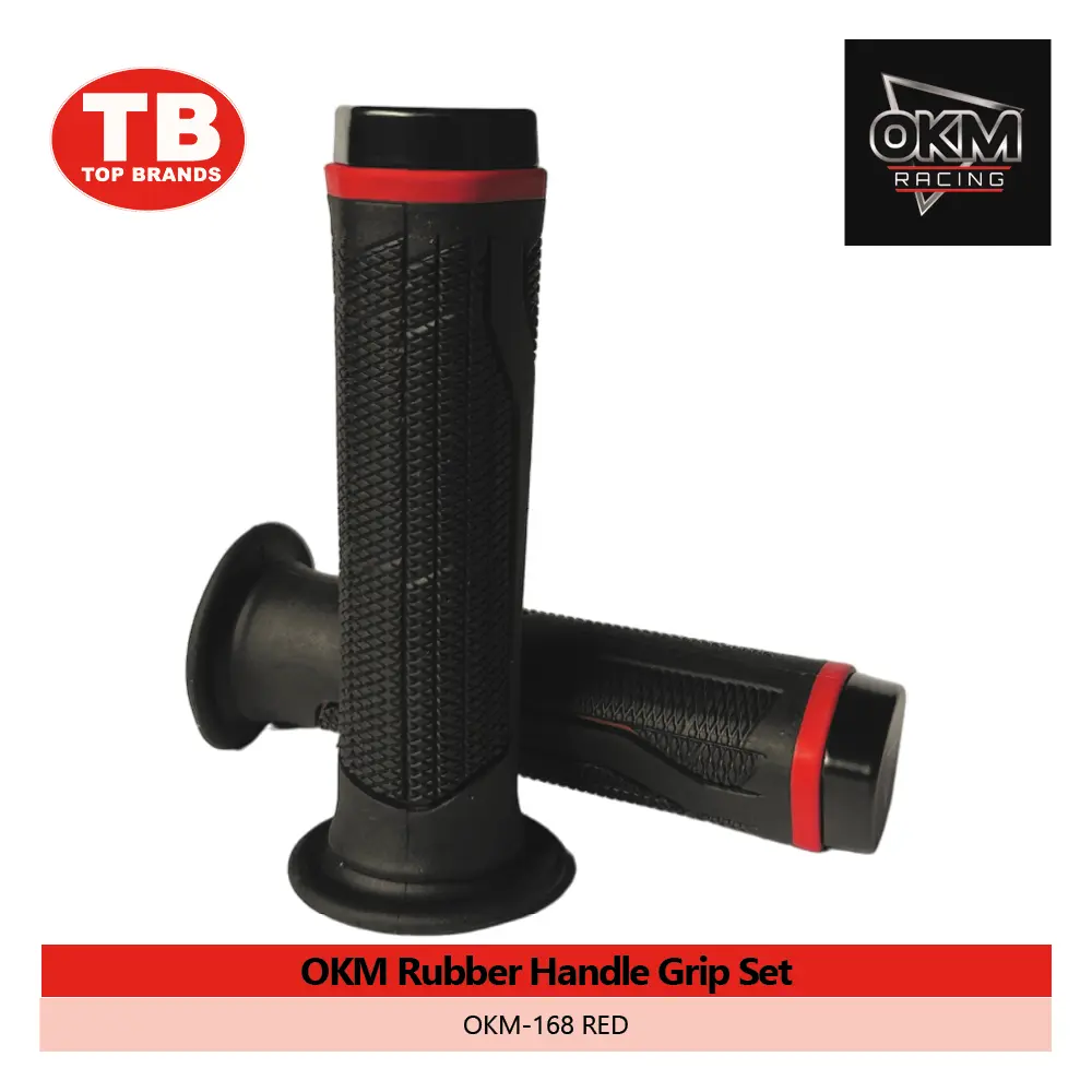 HANDLE GRIP SET RUBBER / OKM-168 RED - LZD 