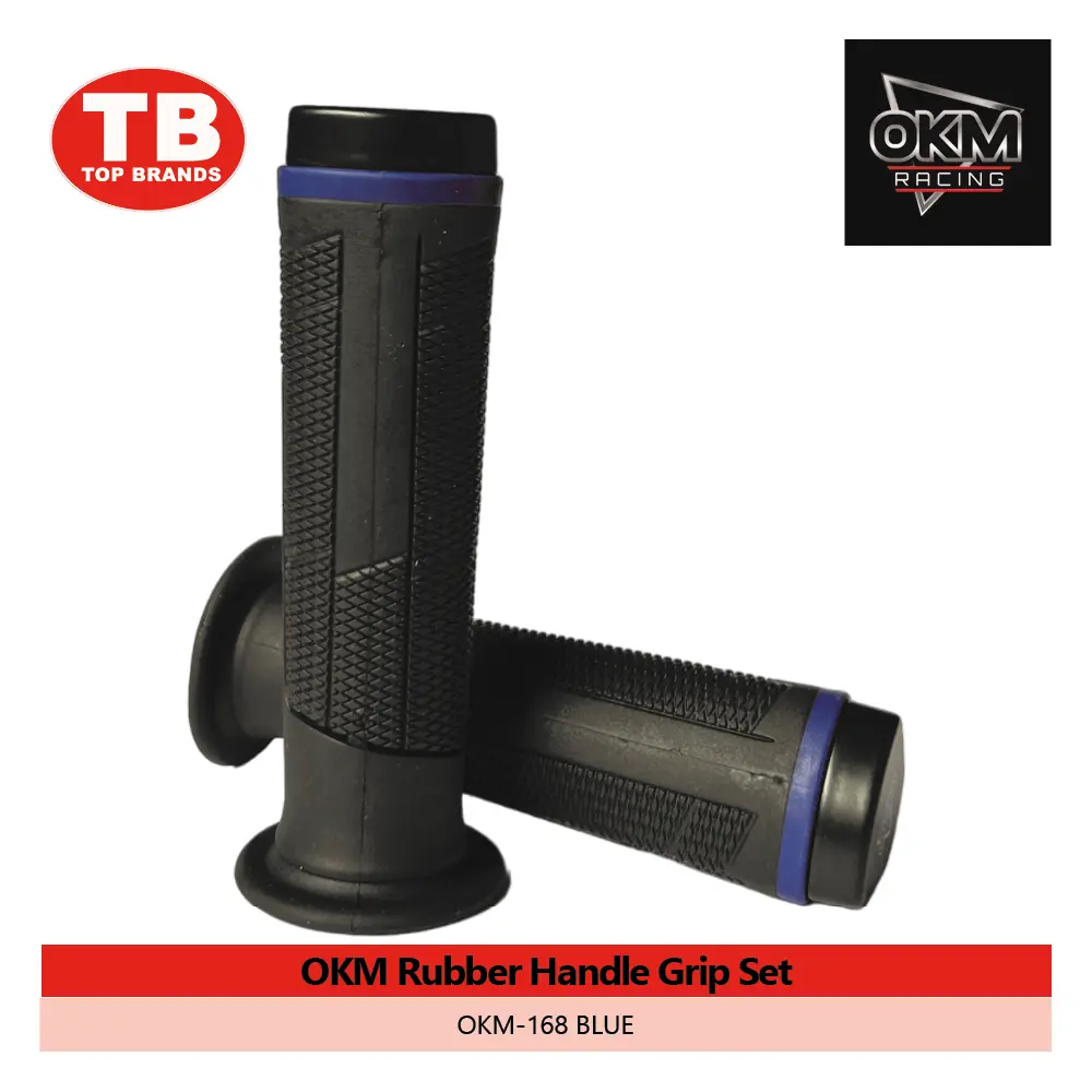 HANDLE GRIP SET RUBBER / OKM-168 BLUE - LZD 