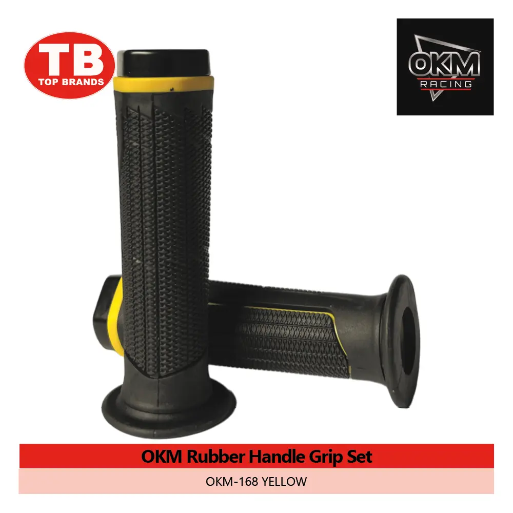 HANDLE GRIP SET RUBBER / OKM-168 YELLOW - LZD 