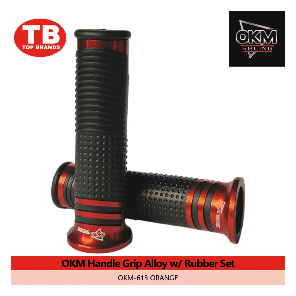 HANDLE GRIP ALLOY W/RUBBER OKM / OKM-613 ORANGE - LZD 
