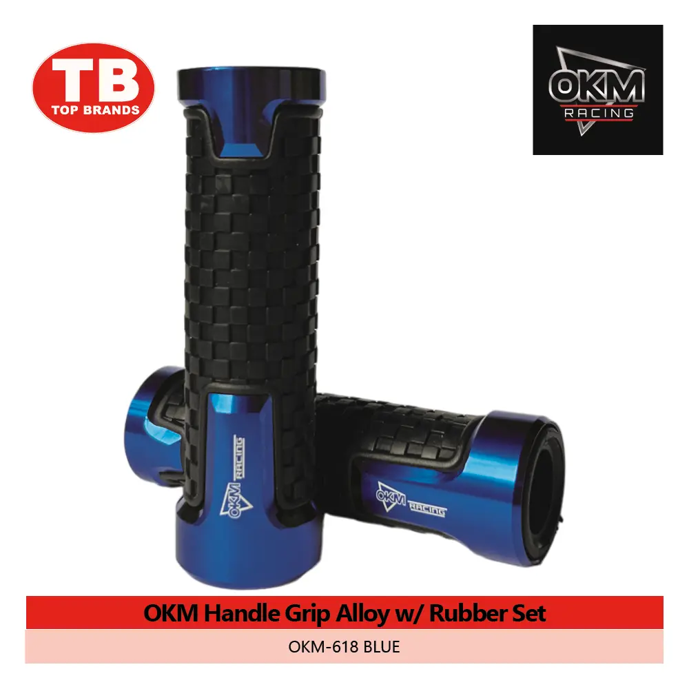 HANDLE GRIP ALLOY W/RUBBER / OKM-618 BLUE - LZD 