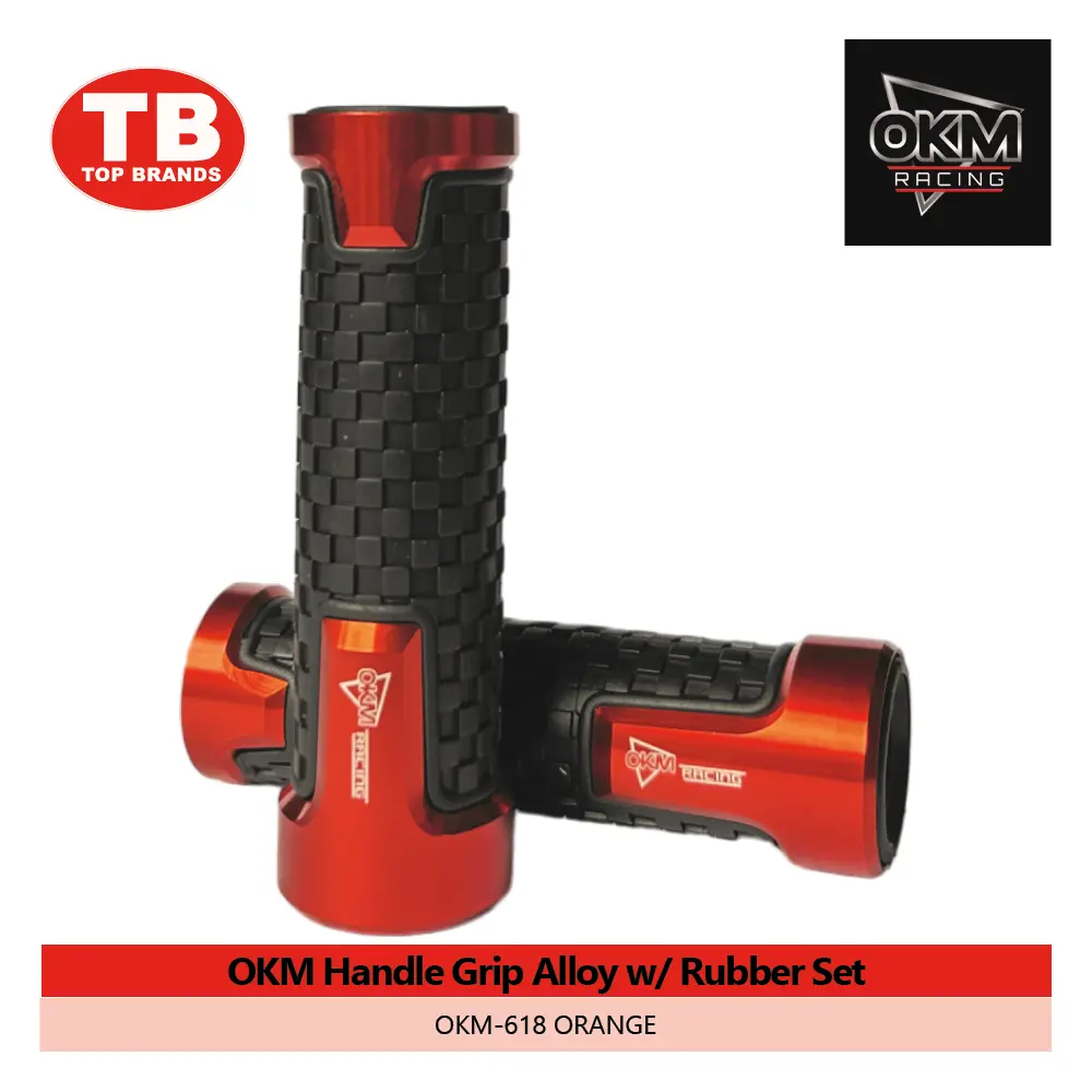 HANDLE GRIP ALLOY W/RUBBER / OKM-618 ORANGE - LZD 