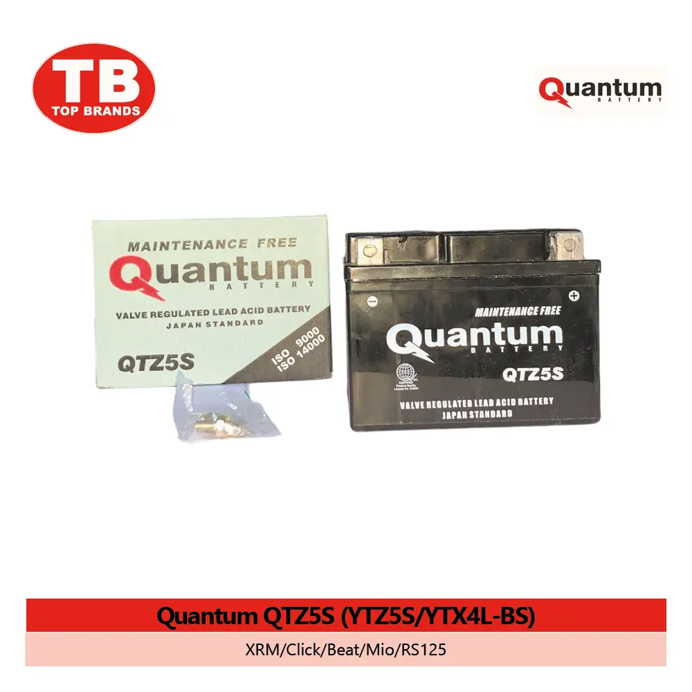 BATTERY MF SEALED / XRM/BEAT/SMASH115/MIO I125 QTZ5S/YTZ5S/YTX4L-BS / QUANTUM (10PCS/BOX) - FMV - LZD 