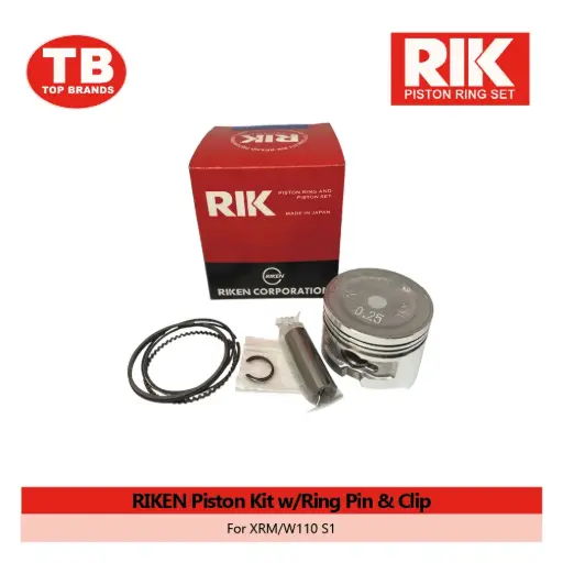 [TJ1361] PISTON KIT W/RING PIN & CLIP / XRM/W110 S1 / RIKEN - LZD