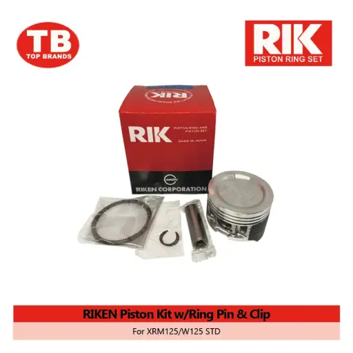 [TJ1365] PISTON KIT W/RING PIN & CLIP / W125/XRM125 STD / RIKEN - LZD