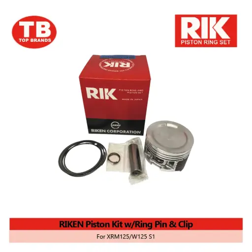 [TJ1366] PISTON KIT W/RING PIN & CLIP / W125/XRM125 S1 / RIKEN - LZD