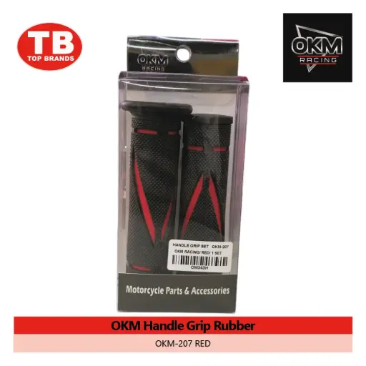 [OM343H] HANDLE GRIP ALLOY W/RUBBER / OKM-207 RED / OKM - LZD