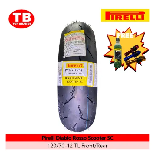 [A22772] TIRE DIABLO ROSSO SCOOTER SC STR / 120/70-12 TLF/R / PIRELLI / SRP4500 - LZD